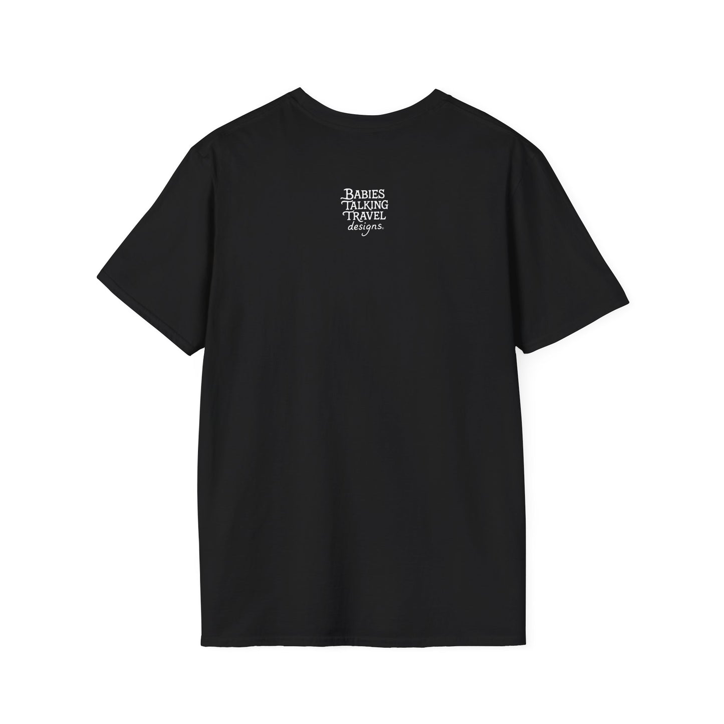 Babies Talking Travel - Content Creators -  Adult Soft Black Unisex style T-Shirt.