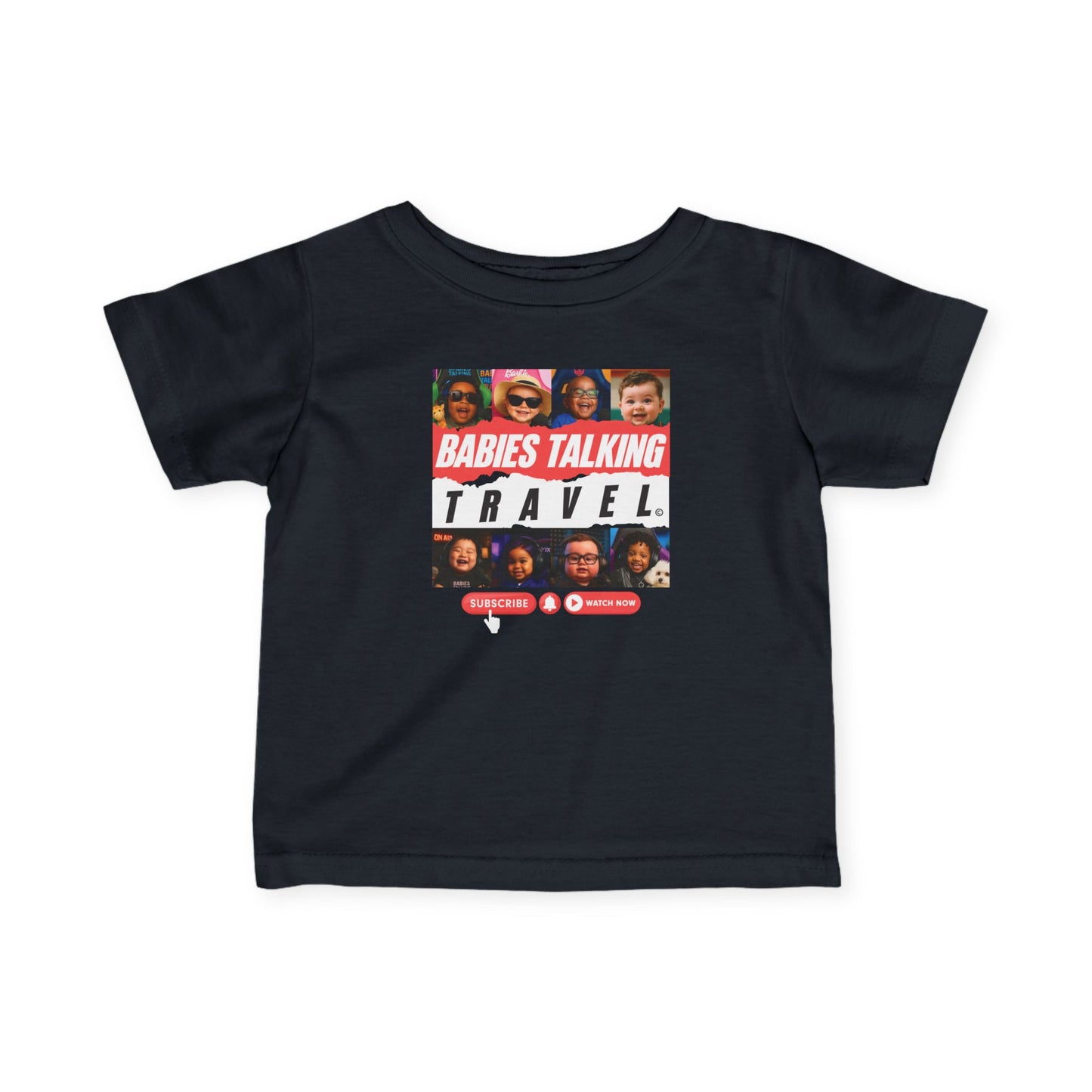 Babies Talking Travel "Toddlers Baby Crew #1 "design - Black Unisex style.