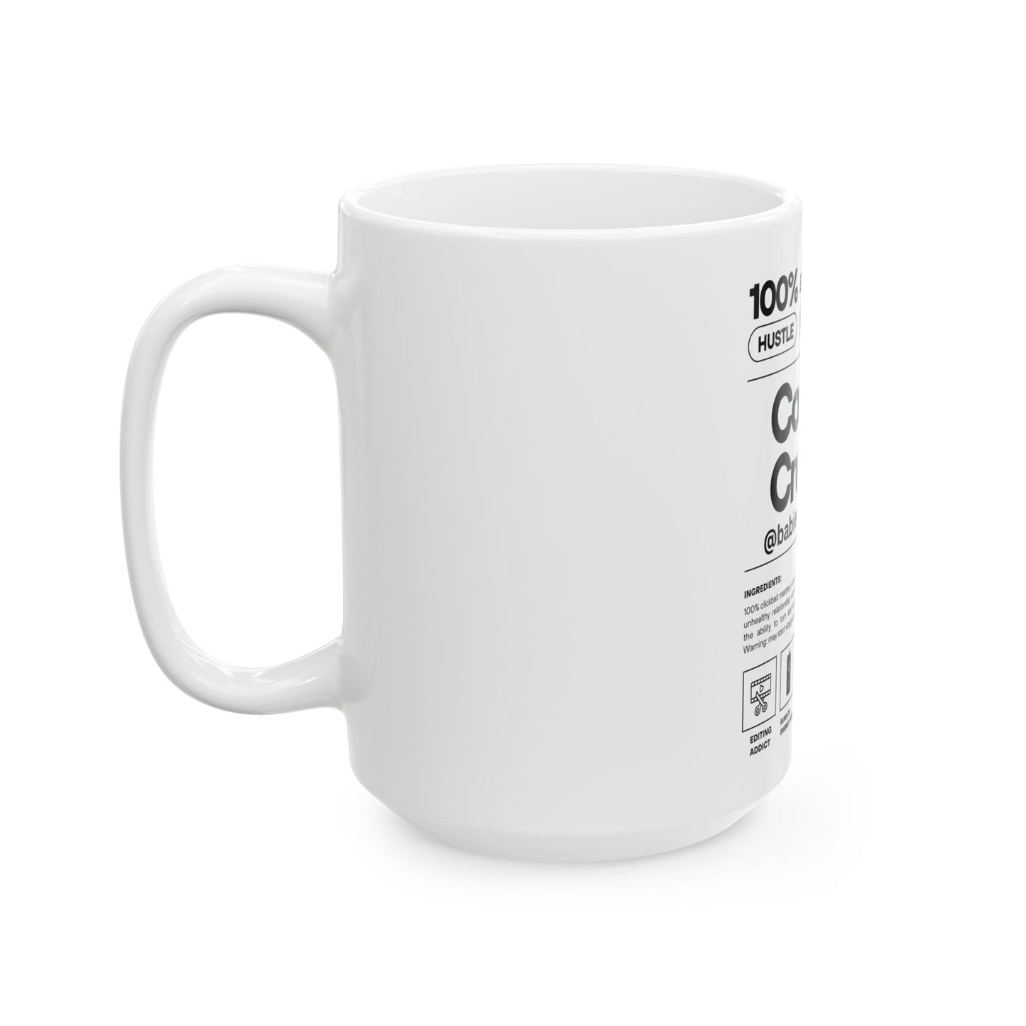 Babies Talking Travel - White Content Creator Mug (15oz).
