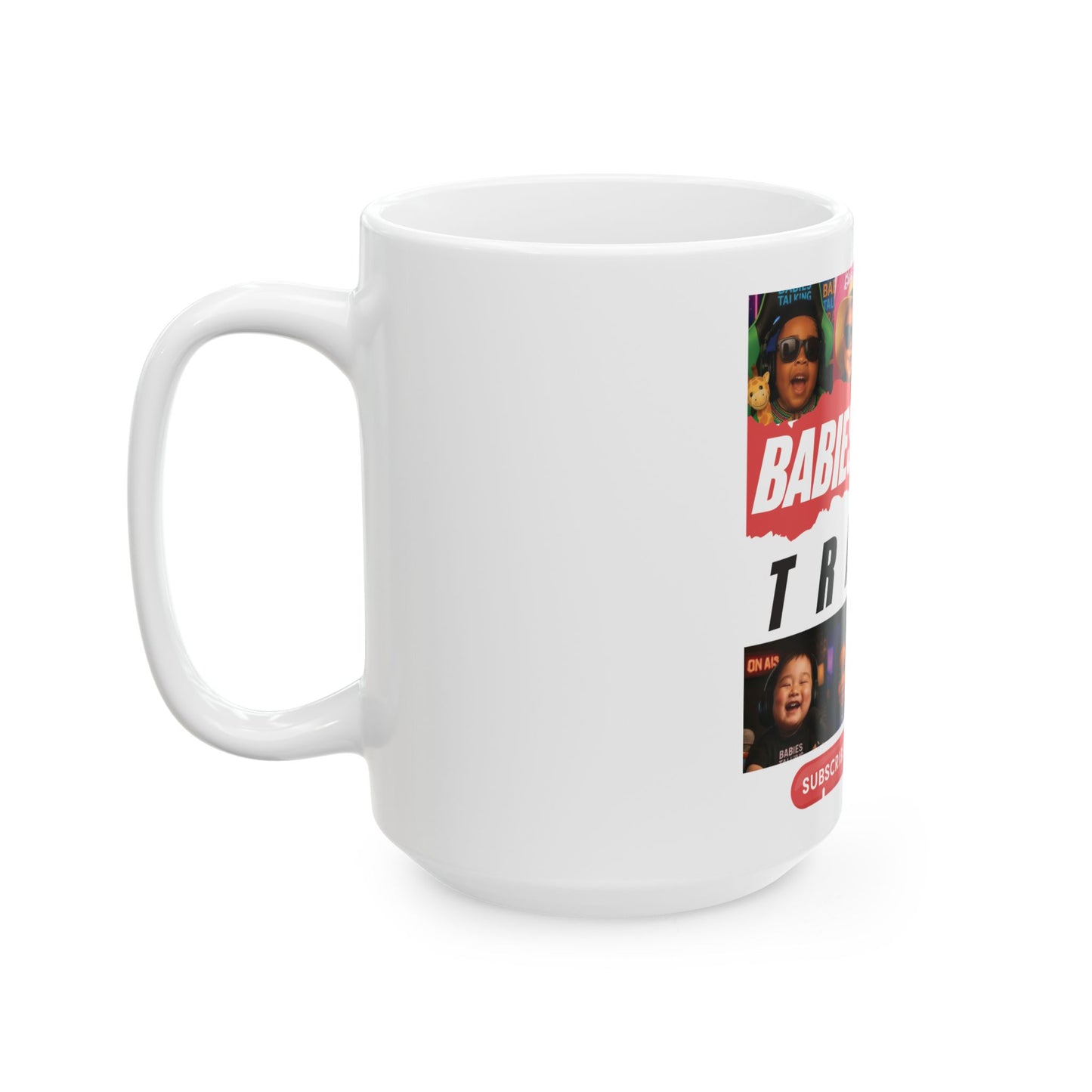 Babies Talking Travel - Characters Panel #1  White Mug (15oz).
