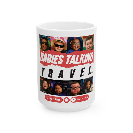 Babies Talking Travel - Characters Panel #1  White Mug (15oz).