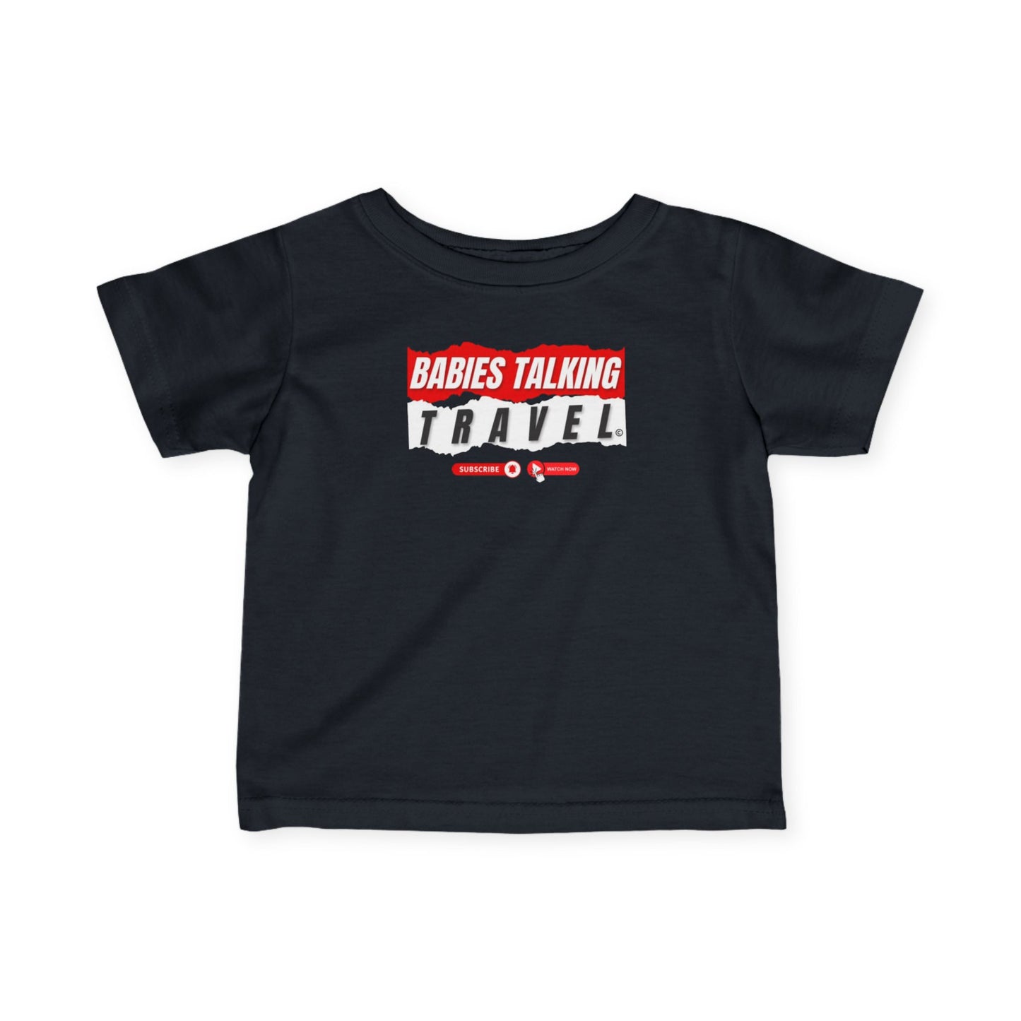 Babies Talking Travel "Toddlers" Logo design -  Soft Black Unisex style.