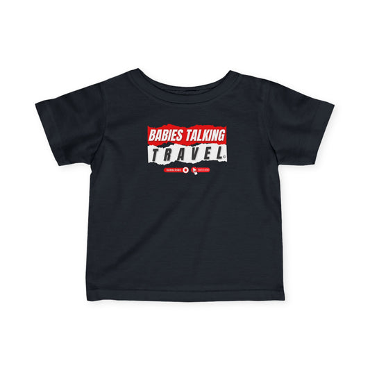 Babies Talking Travel "Toddlers" Logo design -  Soft Black Unisex style.