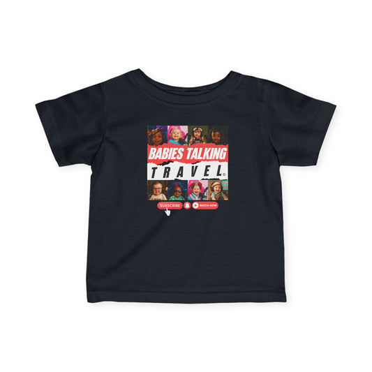 Babies Talking Travel "Toddlers Baby Crew #2 "design - Black Unisex style.