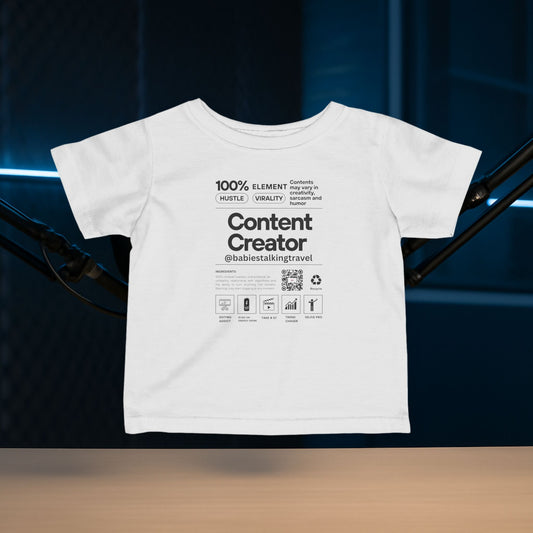 Babies Talking Travel - Content Creators -  Toddler Soft White T-Shirt.